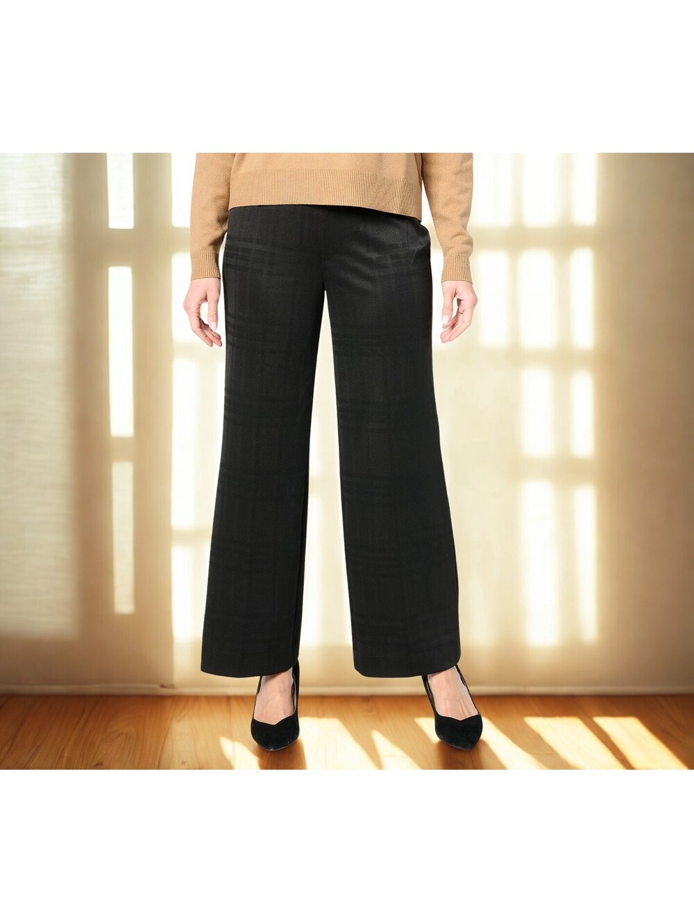 by Stacy London Regular Knit Jacquard Wide Leg Pull-On Pant Size 2X